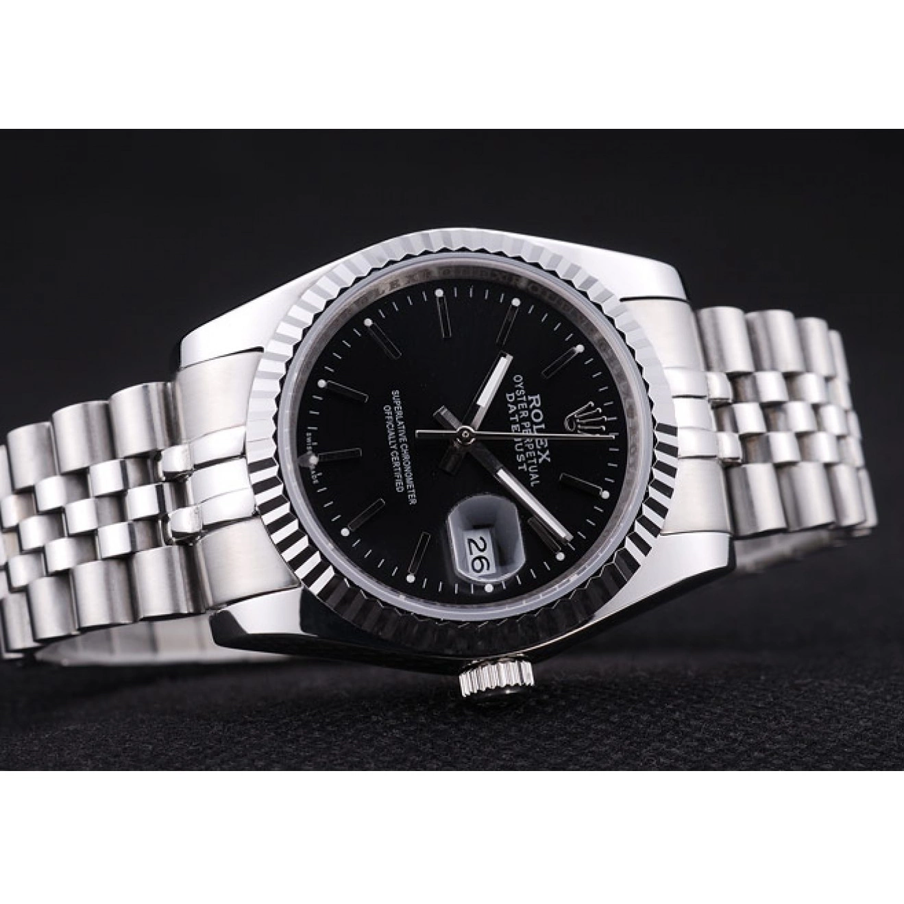 Good copy rolex watches Rolex Black Diamonds Datejust Bezel Ribbed Dial 7456 0516